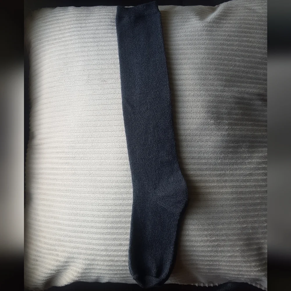 Dark Gray Knee High School Girl Socks